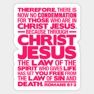 Romans 8:1-2 Christ Jesus Sticker